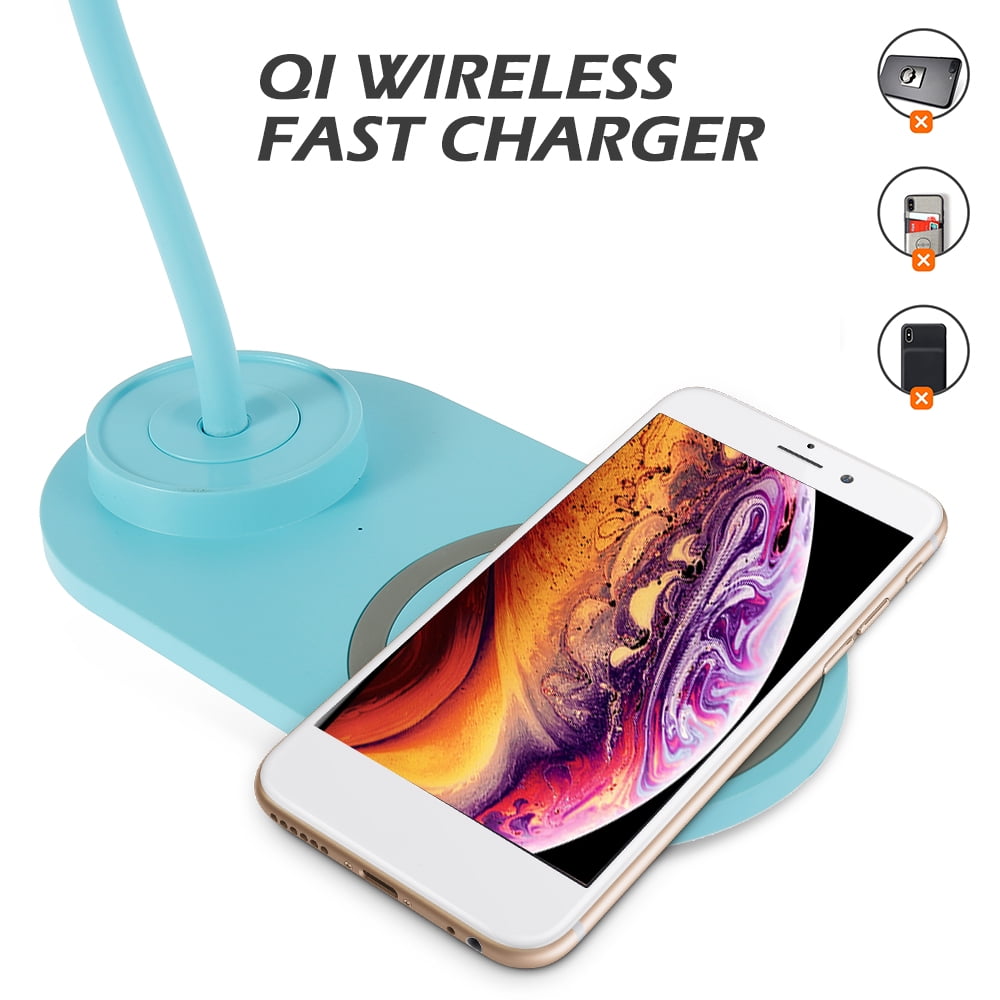 Everso LED Desk Lamp Wireless Charger for iPhone/Samsung/All Qi Enabled Phones USA