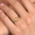 thumbnail image 4 of Gem Stone King PLAT-900 Platinum Yellow Citrine Engagement Ring for Women | 1.25 Cttw | Oval Checkerboard 8X6MM | Gemstone November Birthstone | Size 6, 4 of 6