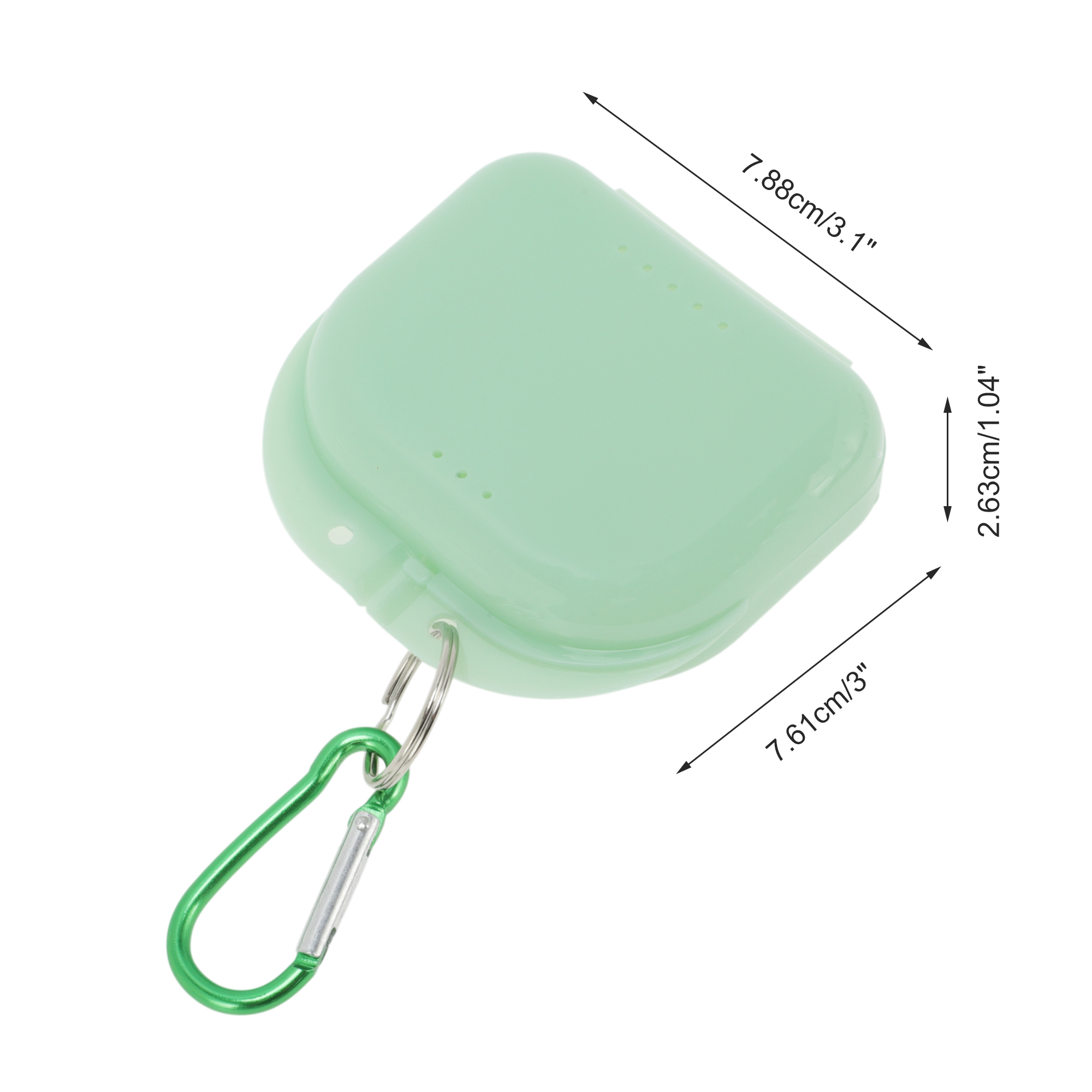 Unique Bargains Compact Braces Box with Buckle 1 Pc Light Green