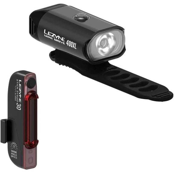 Lezyne Mini Drive 400 / Stick Pair, Light, Set, Black