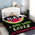 thumbnail image 6 of Watermelon Blanket for Girls Women Just A Girl Who Loves Watermelon Throw Blanket Lightweight Fuzzy Cozy Plush Flannel Fleece Blankets for Bed Decor 60"x80", 6 of 6