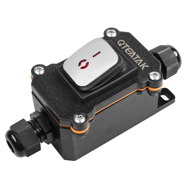 QTEATAK Interruptor de puente en línea DPST AcDc 20A-125V 16A-250V 30A-24V 35A-12V IP66 Panel de acero inoxidable impermeable relleno de pegamento de encendido y apagado impermeable Interruptor de pal