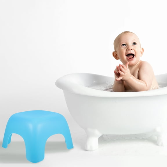 LOLIPPYY Blue Small Plastic Step Stool with Strong Nonslip Design for Safe Home Seating