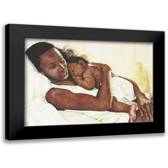 Unknown 14x11 Black Modern Framed Museum Art Print Titled - Mother and Child