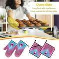thumbnail image 5 of Cauagu Pink Shark Pool Fantasy Print Oven Mitts and Pot Holders 4 pcs Set,Extra Thicken Long Kitchen Oven Glove Potholders BBQ Gloves-Oven Mitts and Pot Holders(11 Inch), 5 of 6