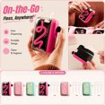 thumbnail image 2 of Travel Dental Set | Pink Portable Bathroom Travel Container | Gift for Traveler | Waterproof Plastic Floss Storage Case, 2 of 9