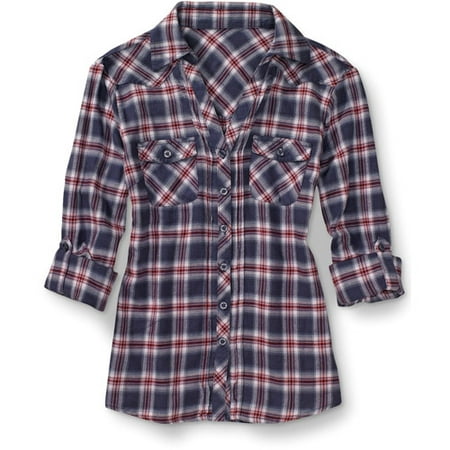 Miley & Max - Miley Cyrus & Max Azria - Juniors' Plaid Western Shirt ...