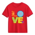 thumbnail image 1 of TaTaai School Season Cute Print Short Sleeve T-Shirt, Valentine's Day Casual Top, Unisex All Season Graphic Tee Gift, 1 of 8