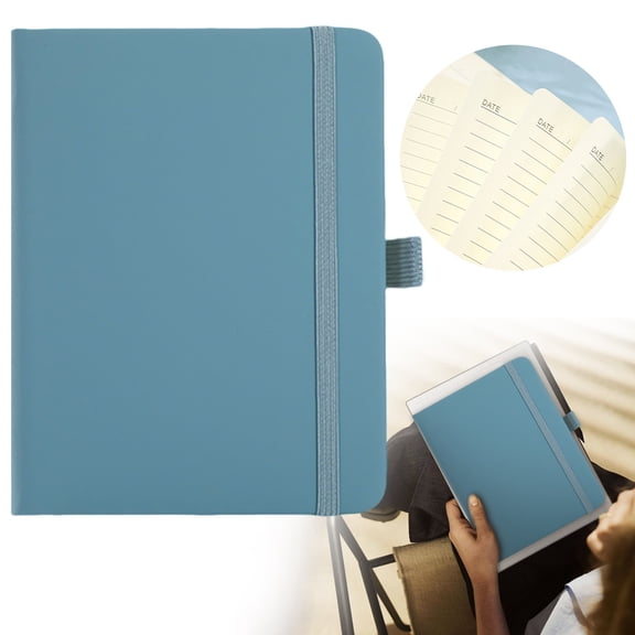 A6 Small Journal Notebook, 5.7*4.33 Inch Lined Pocket Notebook, Mini Notebook Hardcover with Elastic Closure and Pen Holder, 120Gsm, 200 Pages, Thick Paper Notebook for Office Meetings, Dark Blue