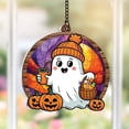 thumbnail image 2 of Lotusprinthandmade Cute Spooky with Pumpkin Halloween Custom Shape Window Hanging Suncatcher 4in, spooky decor suncatcher, 2 of 6