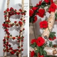 thumbnail image 6 of 5 Pcs 40 ft Rose Garlands Artificial Rose Vines,Fake Silk Flower Vines,Fake Flower Hanging Rose Ivy,Faux Vine Flowers Hanging Strings for Wedding Arch Table Wall Backdrop Party Decor,Red,8ft/Pc, 6 of 9