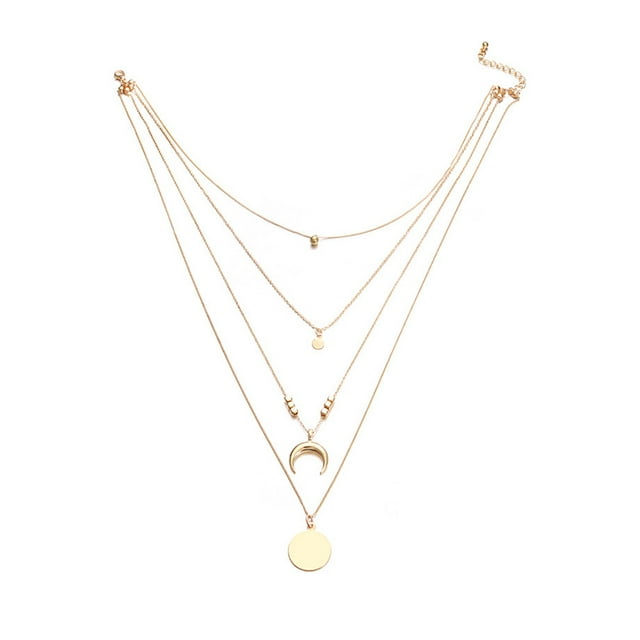 Women Fashion Moon CrossPendant Necklace Chain Elegant Jewelry