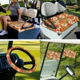 thumbnail image 7 of XYZCANDO Floral 4pcs Golf Cart Seat Covers Golf Cart Steering Wheel Covers 2pcs Golf Cart Flag Non-Slip Steering Wheel Protector Golf Cart Towel Seat Covers for Women Decoration Banner Orange, 7 of 7