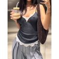 thumbnail image 4 of Women Camisoles Lace V Neck Tank Top Spaghetti Strap Slim Fitted -Tops Going Out Y2K Shirts Gray L, 4 of 10