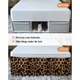 thumbnail image 6 of Fashion Wild Animal Bed Skirt Queen Size 18" Drop Retro Brown Leopard Print Ruffled Wrap Around Bed Skirts Adjustable Elastic Bedskirt Dust Ruffle for Queen Size Bed, 6 of 7