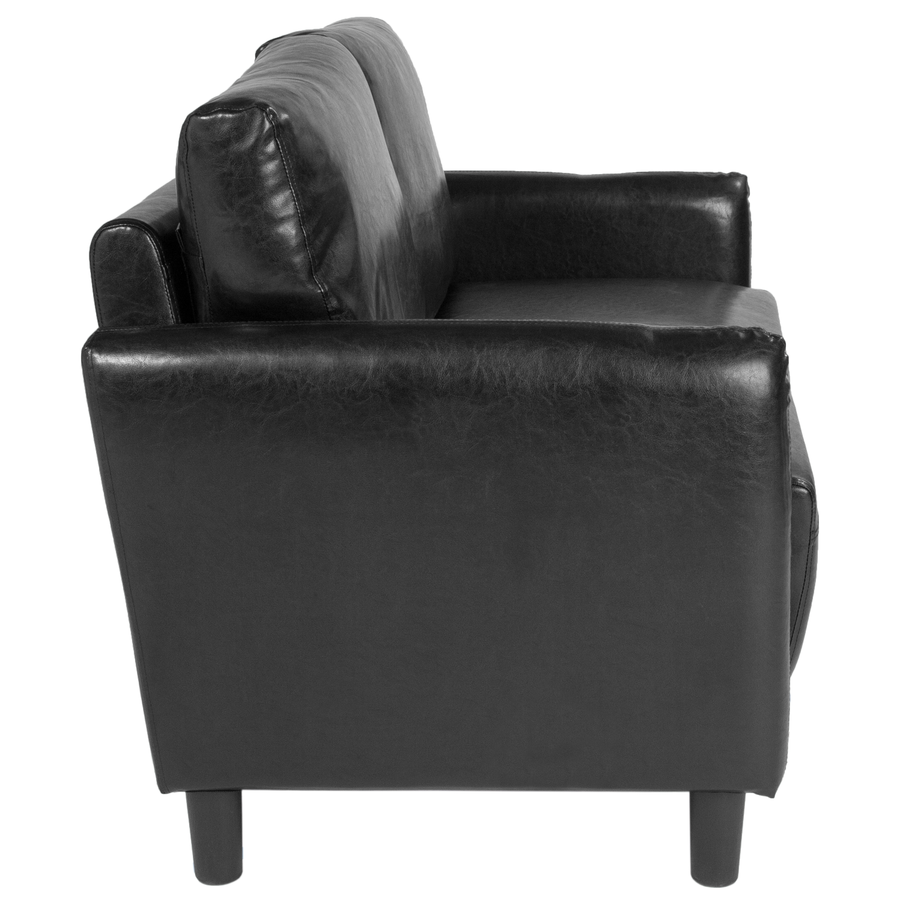 Flash Furniture Candler Park Upholstered Loveseat in Black LeatherSoft - image 4 of 5