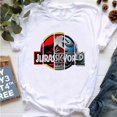 thumbnail image 4 of Camiseta con estampado de letras de Jurassic Park con purpurina para mujer, ropa Harajuku Kawaii, camiseta de dinosaurio R-Rex, camisetas de verano para mujer, 4 of 5