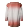 thumbnail image 5 of USSUMA Summer Tops for Women Trendy Soft Cute 3/4 Sleeve Dressy Shirts Blouses Crewneck Women's Tops Summer 2022 Ombre Color Block Casual Tshirts Tunic Plus, 5 of 5