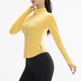 thumbnail image 5 of Chaqueta deportiva para mujer, ropa deportiva para correr, yoga, fitness, cuello redondo, ropa deportiva ajustada, camisa de fitness de secado rápido superelástica, 5 of 5