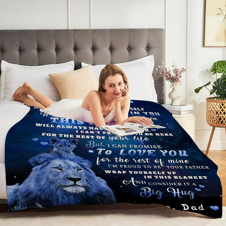 to My Son Blanket from Dad Lion Blanket for My Son Son Gifts from Dad Gift for Son Son from Dad Son Birthday Christmas Idea Gifts Dad to Son Super Soft Flannel