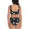 thumbnail image 3 of Kdxio Fashionable Goose Print Women's 2 Piece High Waisted Wrap Spaghetti Strap Summer Swimsuit Bikini Set-, 3 of 7
