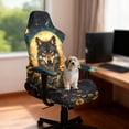 thumbnail image 2 of TSOVTHRID Wolf Moon Daisy Print 4 PCS Gaming Chair Covers Slipcovers Non-Slip Dustproof Rotating Armchair Slipcovers Stretch Gamer Chair Cover with Armrest Covers, 2 of 7