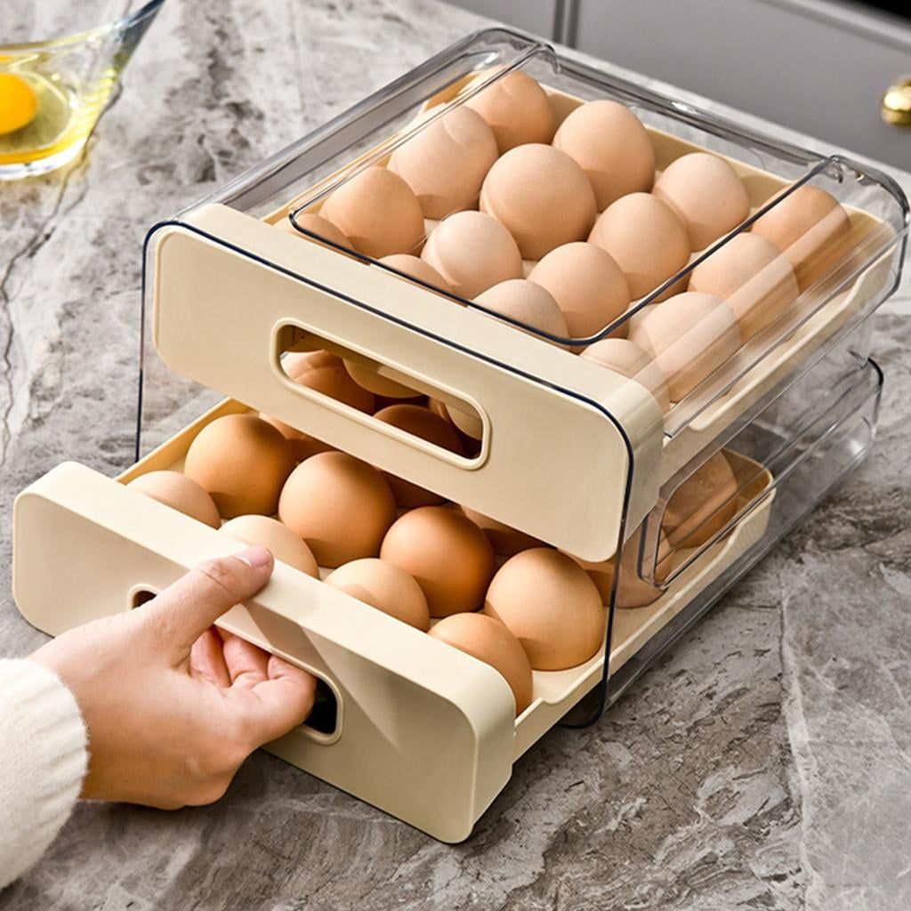 HannLk Eggs Holder for Refrigerator Drawer Eggs Container for Fridge Eggs Organizer
