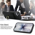 thumbnail image 5 of For IPhone 17 Phone Case Wallet With Elastic Concealed Buckle Flip Card Holder,PU Leather Metal Ring Buckle Holder Kickstand  Women Men Magnetic Cover,Black,For iPhone 17, 5 of 8