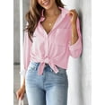 thumbnail image 4 of Women's Striped Button Down Blouses Casual Long Sleeve Shirts, 4 of 6