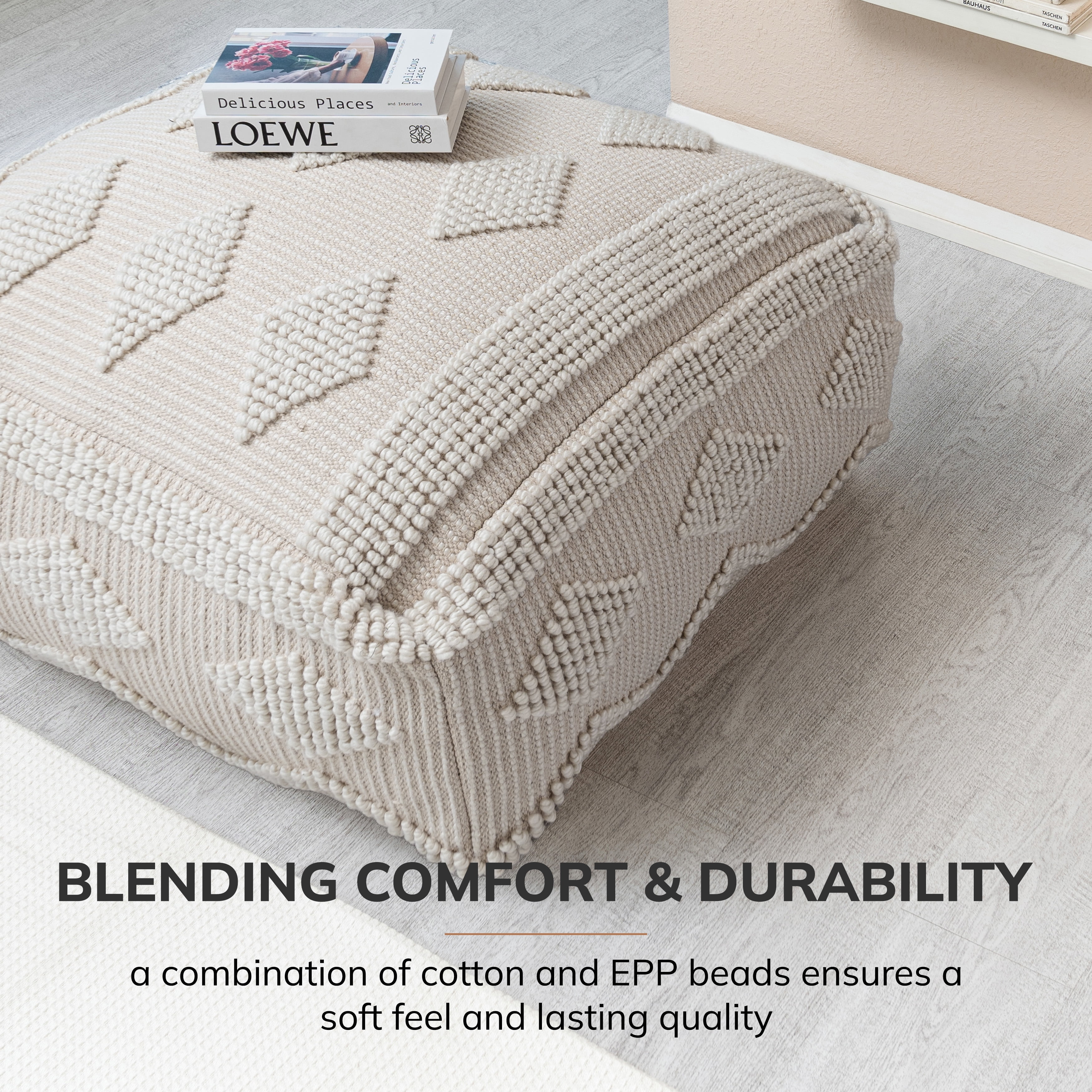 Anji Mountain Cotton Square Poufs