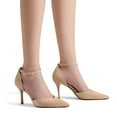 thumbnail image 4 of DREAM PAIRS Women’s High Heels Strappy Closed Toe Stiletto Ankle Strap Pointed Toe D'Orsay Heel Dress Wedding Party Pumps Shoes NUDE SDPU2215W size 9.5, 4 of 5