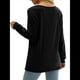 thumbnail image 4 of Blusa Elegante Informal con Cuello en Forma de Corazón y Larga para Mujer, Color Liso, Estilo Túnica, Tipo Suéter. Negro S, 4 of 5