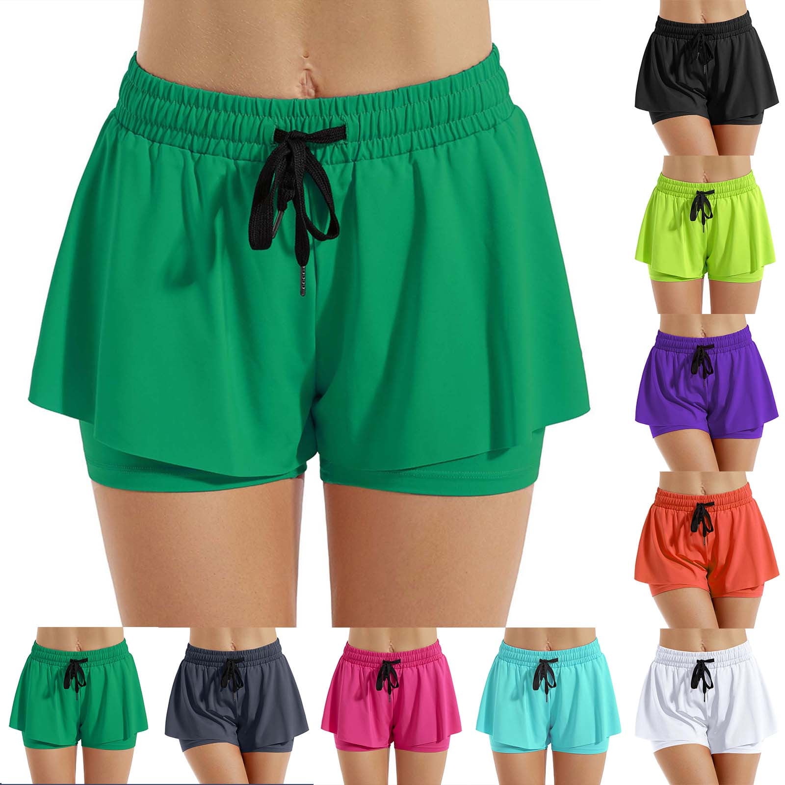BVOFAR Women's Tennis Skirts with Inner Shorts Quick Dry High Waisted Workout Skort Stretch Drawstring Yoga Skorts Running Gym Skirt Light Blue S