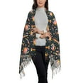 thumbnail image 2 of Honeii Various Crustaceans Print Scarf Oversized Scarf Tassel Fall Winter Thick Scarf Warm Shawl Women,Women's Scarves & Wraps, 2 of 8