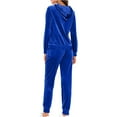 thumbnail image 4 of BLOCLOALO 2 Piece Lounge Set Long Sleeve Pullover Sweatshirts Outfits Setss Loungewear Hoodie and Joggers Sweatpants Sweatsuitss Zip Up Hoodie Women Plus Size Workout Sets Trendy Lounge Sets Blue L, 4 of 7