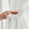 thumbnail image 5 of THD Sharrie Faux Linen Semi Sheer Light Filtering Transparent Grommet Lightweight Window Curtains Drapery Panels for Bedroom, Dining Room & Living Room, 2 Panels (37 x 96 Inch, White), 5 of 8