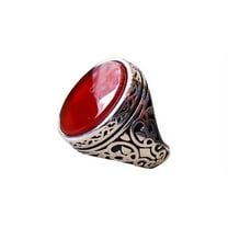 Red Onyx Mans Ring, Natural Red Onyx Gents Ring, December, Silver Jewelry, 925 Silver Ring, Birthday Gift, Heavy Mens Ring, Arabic Design, Ottoman Style Ring, Christmas, Turkey Mens Signet Ring