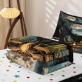 thumbnail image 5 of Homewish Kids Camping Themed Zipper Twin Comforter Sets with Fitted Sheet and 2 Pillowcases,Galaxy Starry Night Zipper Bedding Set For Boys,Reversible,4-Piece, 5 of 7