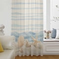 thumbnail image 5 of Nautical Coastal Sheer Curtains 54" Long, Ocean Beach Starfish Shells Conch Waves Beige Light Filering Curtains, Breathable Simi Curtain Privacy Drapes for Kitchen Bathroom Small Window Treatment, 5 of 8
