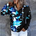 thumbnail image 2 of Women Hoodies Clearance V-Neck Pullover Hoodies Tie-Dye Sweatshirts Drawstring Long Sleeve Tops, 2 of 6
