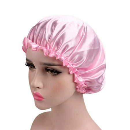 Womens Soft Pure Satin Silk Sleeping Caps Night Sleep Hats Hair Scarves