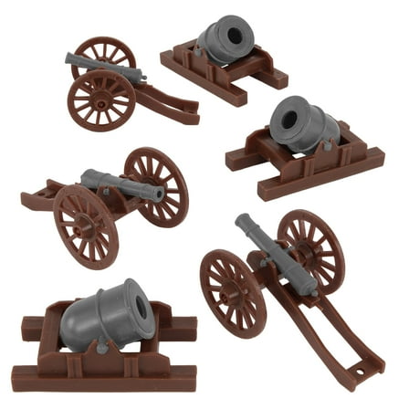 BMC Revolutionary War Cannon & Mortar - Miniature 6pc Plastic Soldiers Accessory