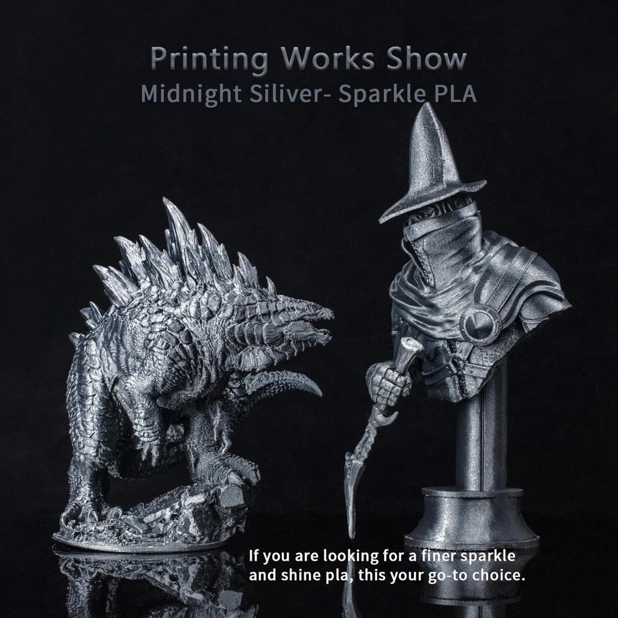 Ziro 3D Mystic PLA Filament 1.75mm 1kg, Midnight Silver