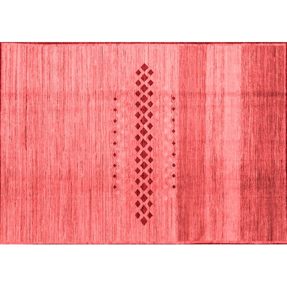 Ahgly Company Indoor Rectangle Abstract Red Modern Area Rugs, 2' x 4'