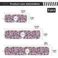 thumbnail image 3 of Coolnut Flowers Hummingbird Sink Splash Guard for Faucet 2 Packs Faucet Absorbent Mats, Summer Purple Floral Faucet Handle Drip Catcher Quickly Drying Mat for Kitchen Counter, 14.9"x5.5", 3 of 7