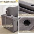 thumbnail image 3 of Tabaray 86.5" Living Room Sofa Couch, Modern 3 Seat Comfy Couch with Extra Deep Seats, Oversized Loveseat Sofa with Storage and 2 USB Ports, 2 Cup Holders, Corduroy Upholstered Sofa (Grey), 3 of 6