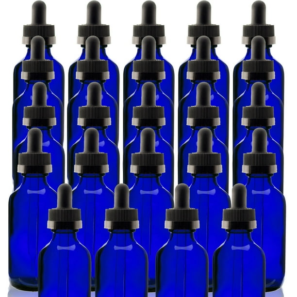Cobalt Blue 1oz Dropper Bottle (30ml) Pack of 24 Glass Tincture