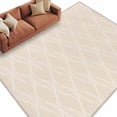 thumbnail image 2 of 8x10 Washable Area Rug, Beige Stripes Line Non-Slip Extra Large Rectangle Rug for Living Room Bedroom, Country Abstract Art Waves Striped Classic Indoor Floor Mat for Home Decor, 2 of 9