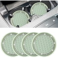 thumbnail image 1 of shiyou-Car Cup Coaster 4 Pack Universal Non-Slip Cup Holders Insert Coasters Bling Crystal Rhinestone Car Interior Accessories Tea Green Grid, 1 of 4