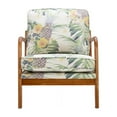 thumbnail image 2 of Accent Chair, Retro Upholstered Leisure Armchair with Removable Cushion & Sturdy Wooden Frame & Thickened Pad, Modern Lounge Single Sofa Chair for Living Room Bedroom, Pineapple, 2 of 7